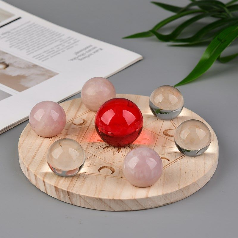 速发新开实摆创符文北斗七星阵水晶球底座太意支架木件饰品,家居饰品,桌面摆件,淘宝优惠券,粉丝福利购,淘宝优惠卷