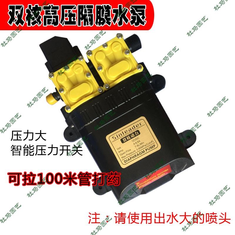 速发农清12V大功率双核水动电泵喷雾器智能双泵高压用洗打药泵