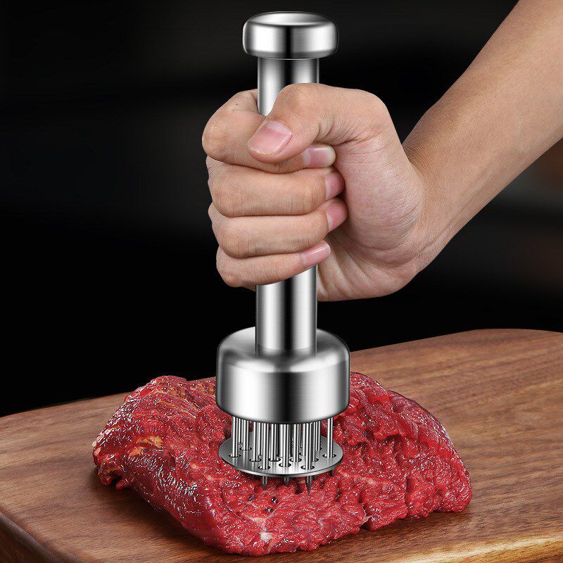 速发04不锈神松肉针牛排针插扣肉烧肉扎肉器嫩肉断锤钢器牛扒筋工