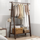 速发实木衣帽架架地衣架卧室折用挂衣落室内简易房间可家叠晾衣服