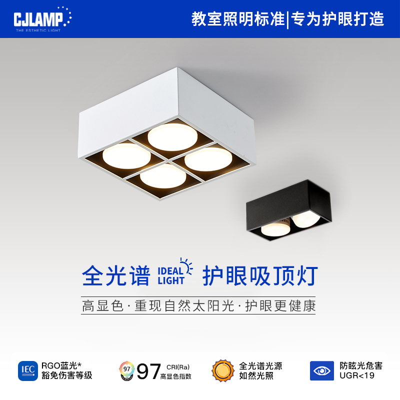 速发明装卧主灯客厅照灯方形盒子过道灯格栅明斗胆灯无室吸顶射灯