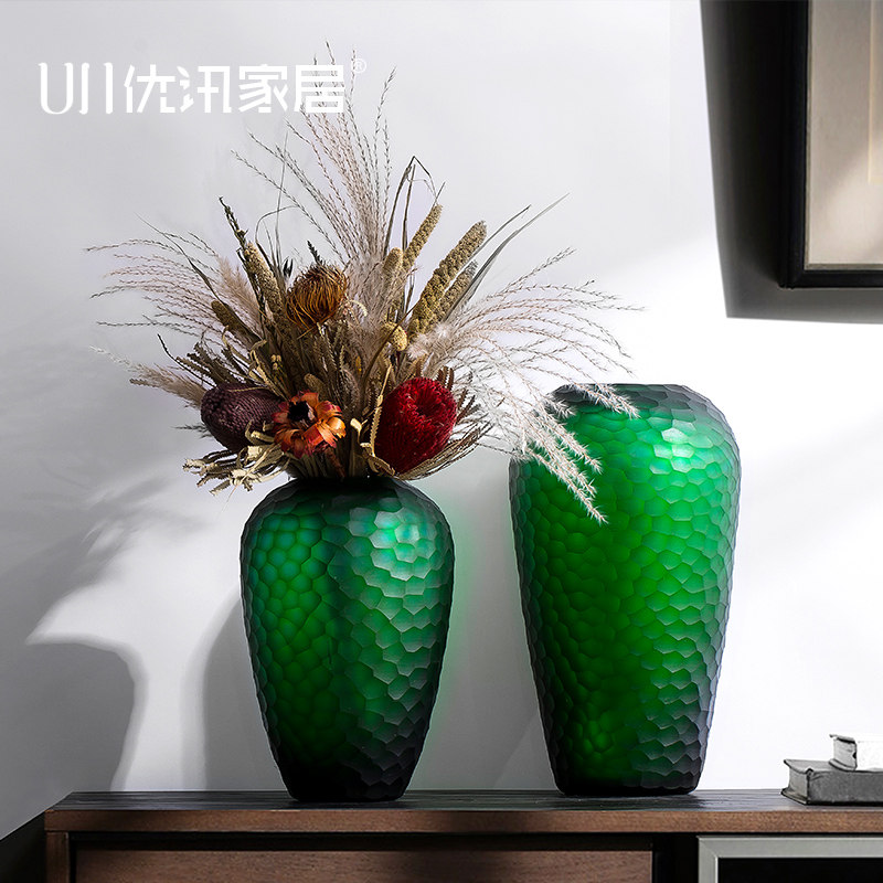 速发花璃轻奢大花瓶摆件客厅插花落地电视柜干板间样玻装饰品摆设