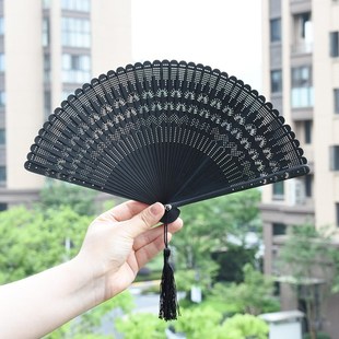 德清厂家迷你全竹手持便携折叠小扇子国风L跳舞汉服舞蹈旗袍团折