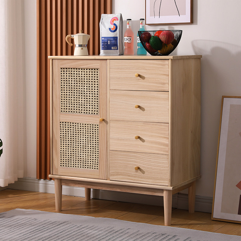 斗柜实木日式客厅靠墙小柜子收纳储物柜茶水柜餐边柜置物柜藤编柜,住宅家具,斗柜,淘宝优惠券,粉丝福利购,淘宝优惠卷