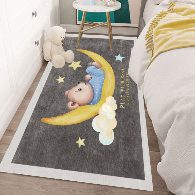 地毯卧室床边毯家用全铺房间衣帽间垫子夏季铺地短毛客厅地垫夏天