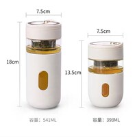 nobvan磁彈泡茶杯子第二代諾百紛男士辦公室玻璃水杯網(wǎng)紅干濕分離