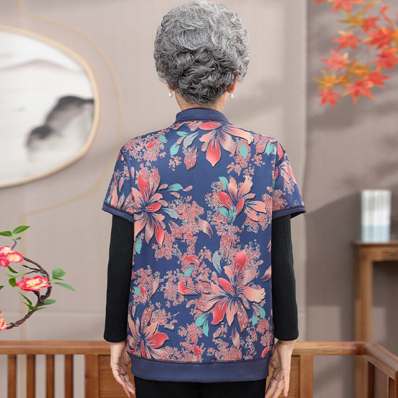 中老年人冬装女奶奶背心加绒加厚马夹妈妈装内穿保暖老人太太马甲