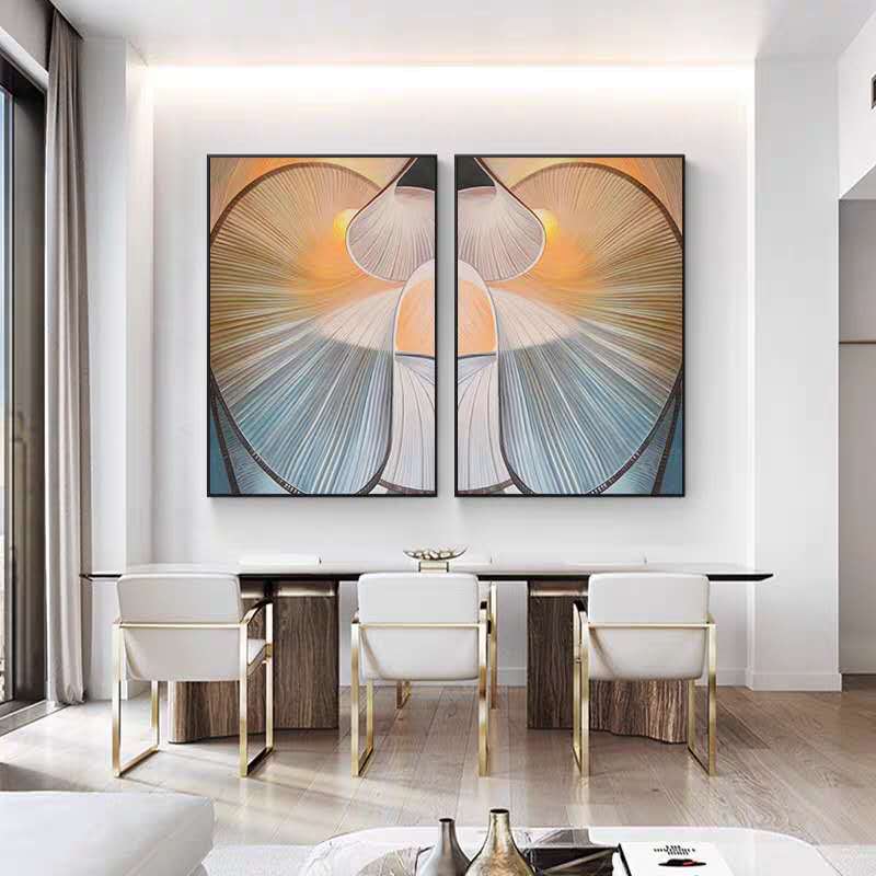 样板房装饰画黑白抽象艺术画墙面装饰客厅画玻璃挂画大幅喷绘壁画图片