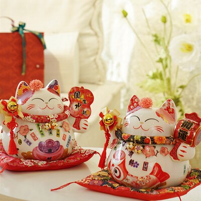 YOOFUN招财猫摆件家居装饰品开业乔迁礼物收银台装饰发财猫存钱罐