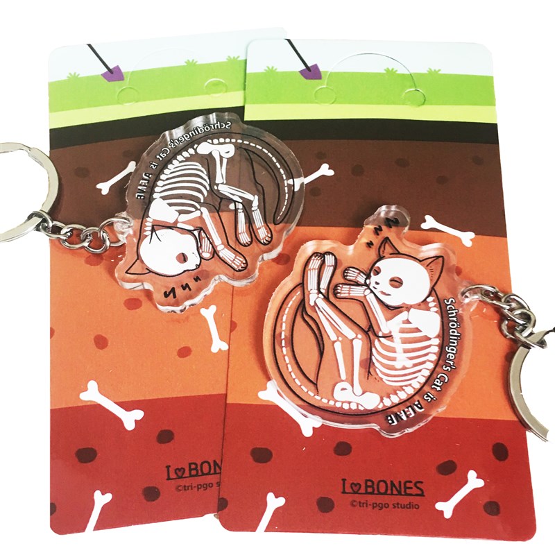 tri-pgo脆皮狗博物周边 薛定谔的猫 黑白变色 亚克力挂件钥匙扣