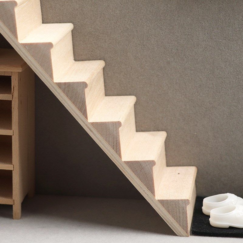 1:12dollhouse娃s娃屋diy配件迷你家具场景模型11阶素坯无扶手楼
