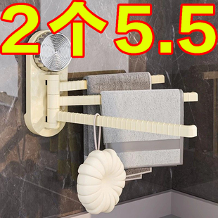 吸盘厨房抹布置物架壁挂式多杆旋转收纳架家用多功能水龙头沥水架