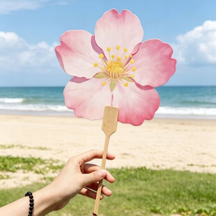 桃花扇子蒲扇夏天女小随身携带便携手摇扇家用高颜值学生2026新款