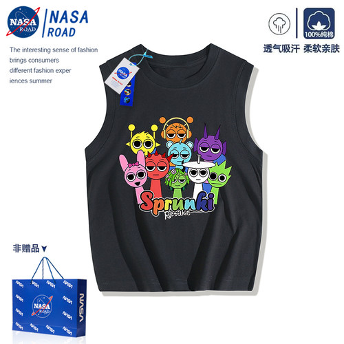 NASA节奏盒子背心儿童无袖上衣