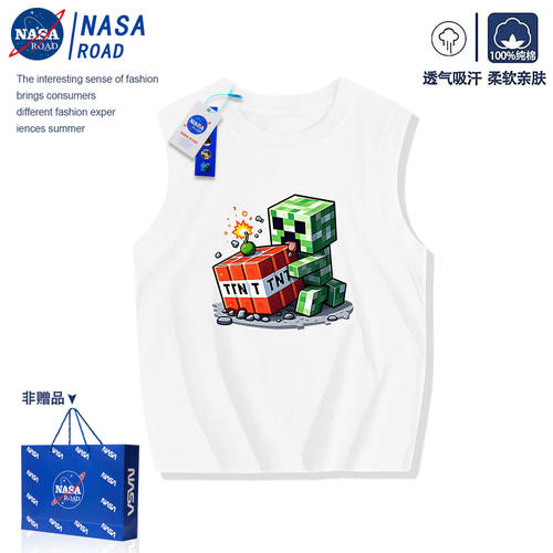 NASA我的世界男童背心夏季薄款