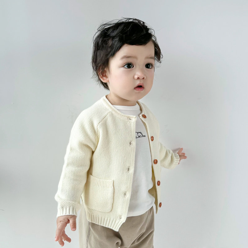 速发春外套宝宝针织衫男童韩版毛衣开衫上衣婴儿打底衣服冬