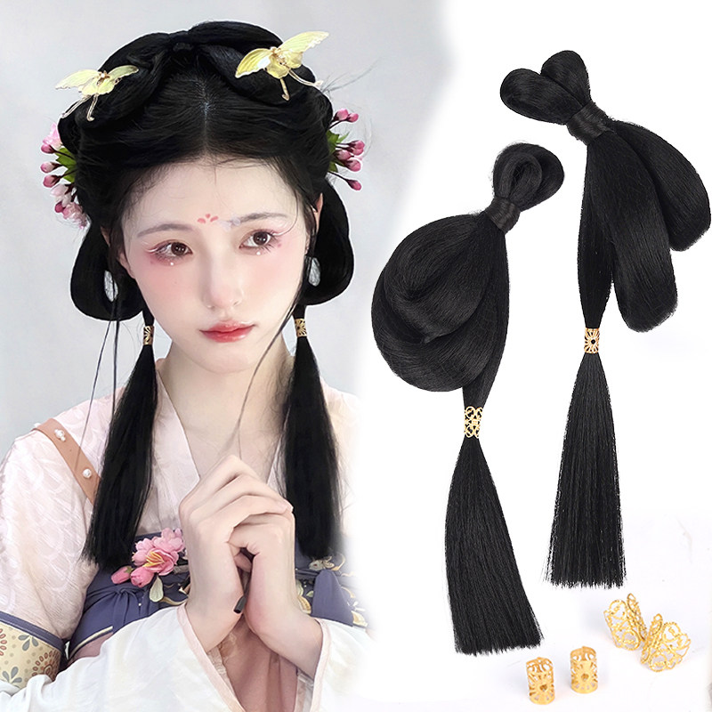 现货速发汉服假发一体式古风假发包盘发古装发髻垫发包唐朝发髻七