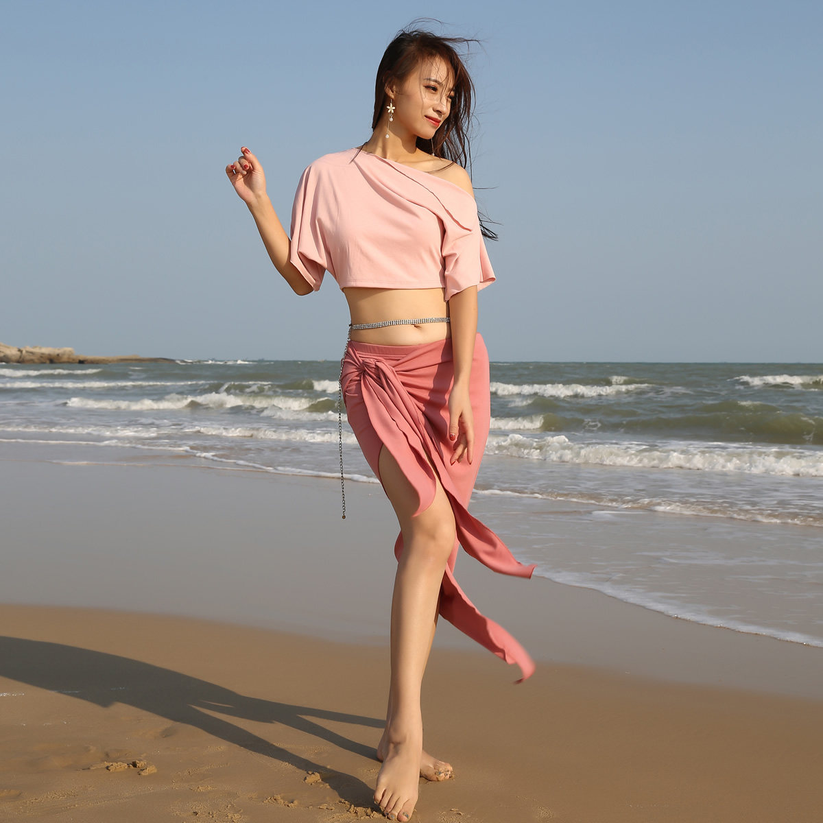 现货速发2022新款肚皮舞练功服套装初学者性感夏秋气质随心裁面料
