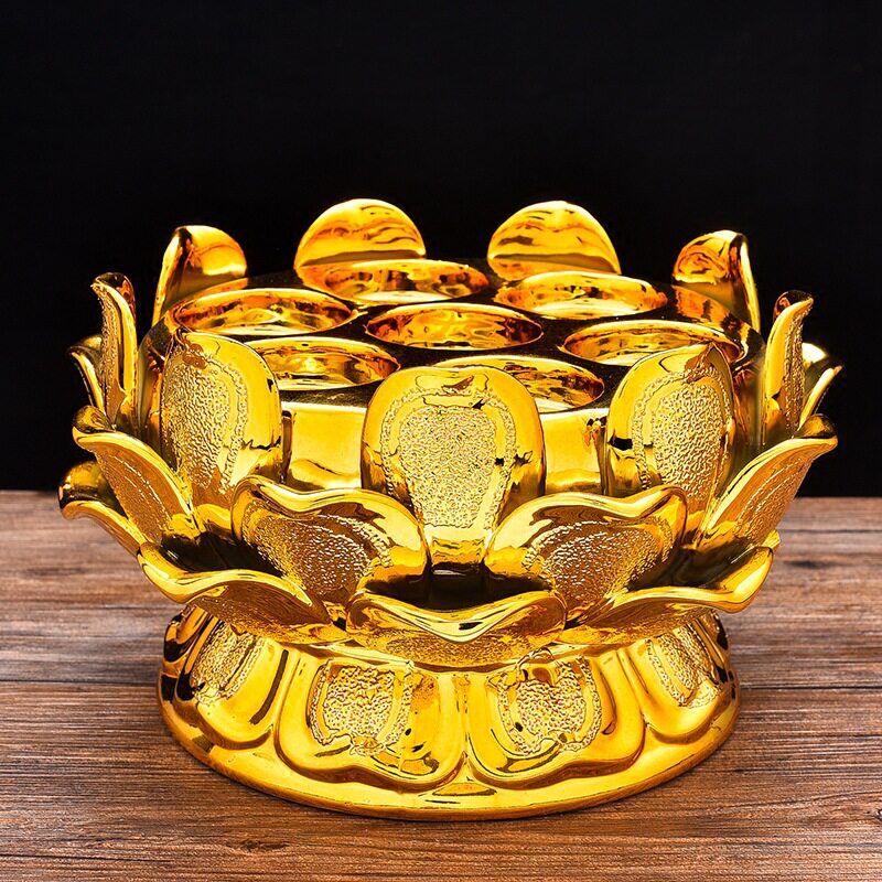 速发供佛七星灯莲花灯酥油灯座家用佛前供佛灯酥油灯佛灯供灯佛具
