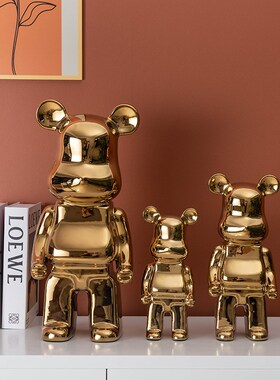 速发5C视熊摆件家居熊厅电M柜酒柜陶瓷潮流客桌面装饰品