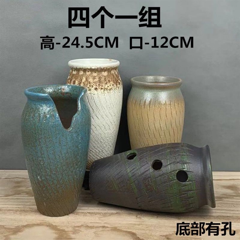 速发多肉花盆切瓷大号法桩老师粗陶透气高盆陶口个性创意植物陶赵