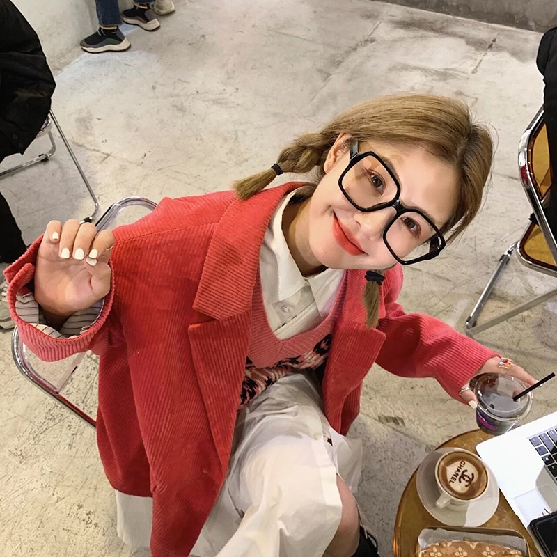 现货速发显脸小黑框近视度数可配变色素颜神器大框防蓝光眼睛框镜