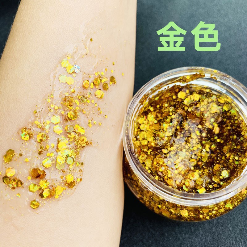 现货速发亮片啫喱膏彩色发冻啫喱舞台妆表演头发造型亮晶晶亮片闪