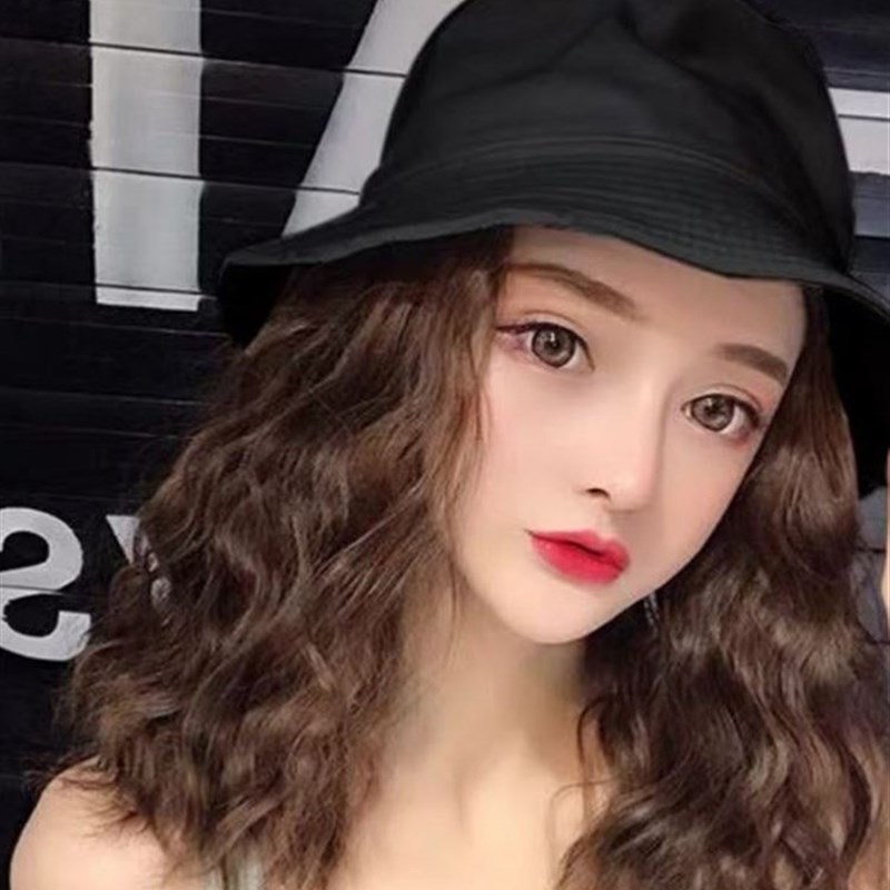 现货速发假发一体夏天化疗后士光头帽短发卷发时尚百搭帽