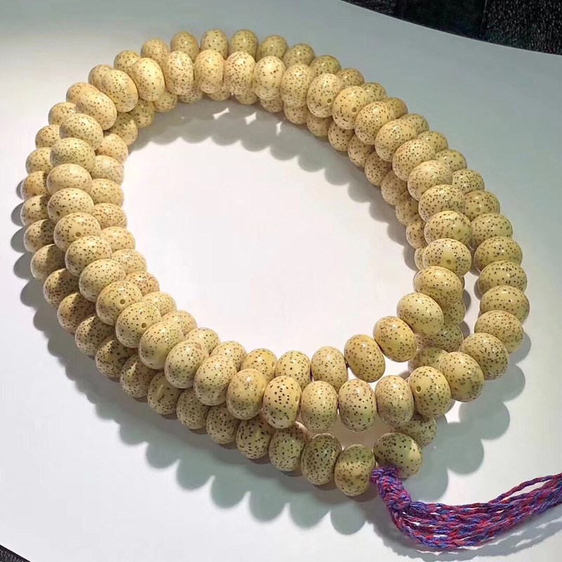 新款天然星月菩提黄金籽苹果圆10D8颗佛珠鸡油黄陈籽星月菩提文玩