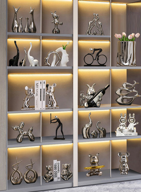 速发高档样厅酒柜摆件家居工板房软装客艺品摆设办公室书柜创意装