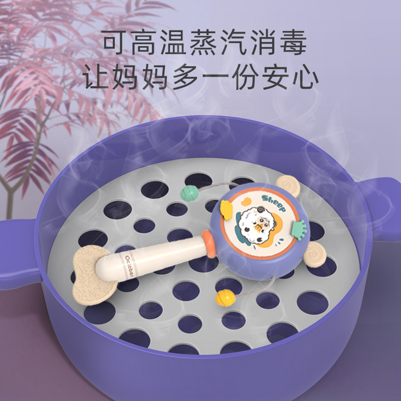 速发婴儿拨浪鼓玩具可啃咬-6三个月新生儿宝宝手摇鼓棒摇铃0-1岁