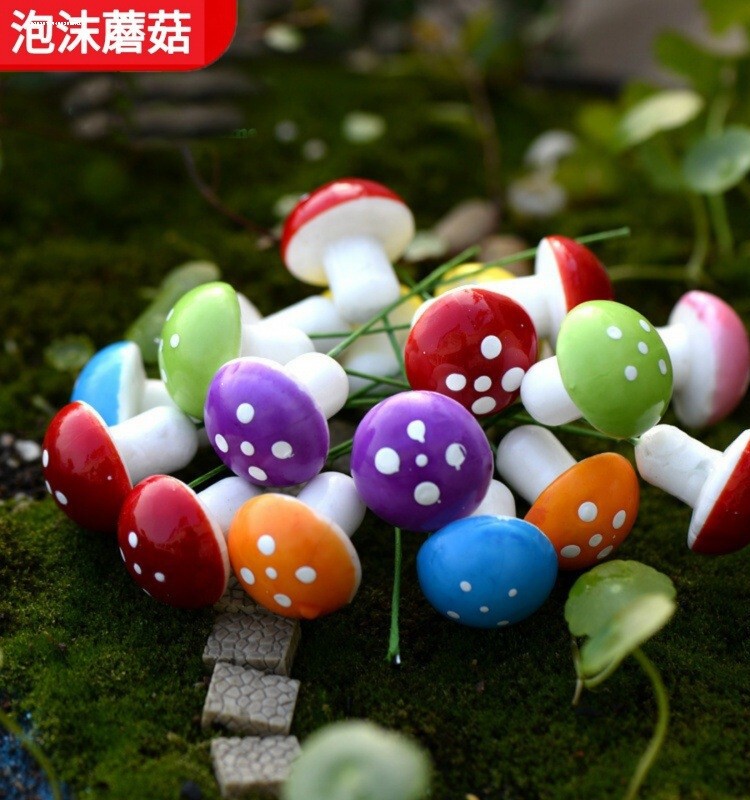 速发新品瓢虫小蘑菇苔藓微景观盆景材料多肉盆栽装饰品小摆件