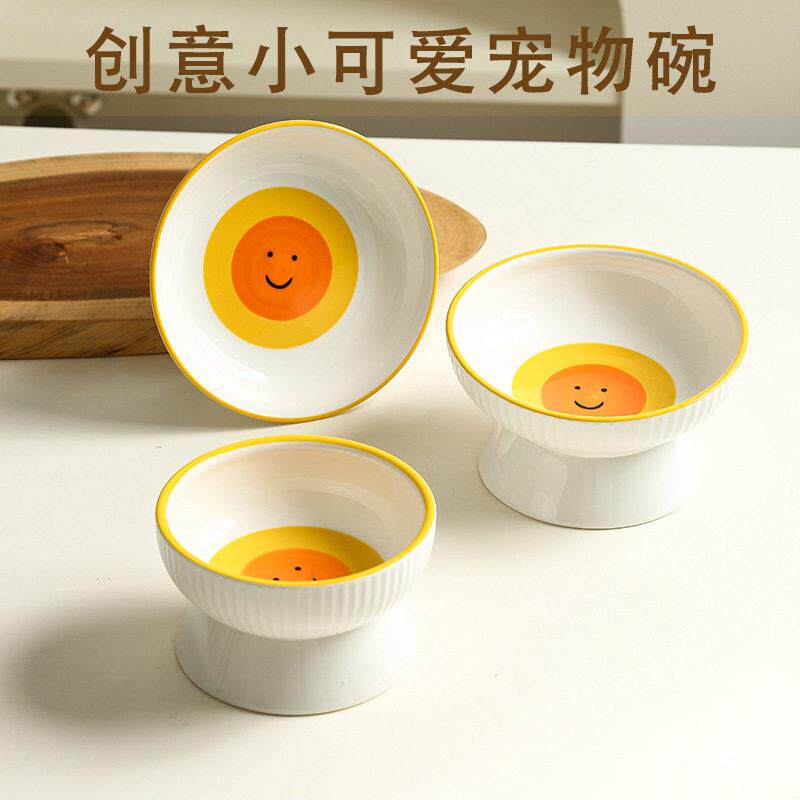 宠物陶瓷盘子零食盘陶瓷猫粮碗喝水碗食盘创意设计可爱猫咪粮食盆