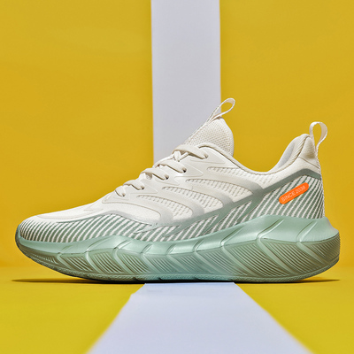 佩斯熊猫新款男鞋时尚轻便软底缓震跑步鞋系带通勤百搭休闲运动鞋