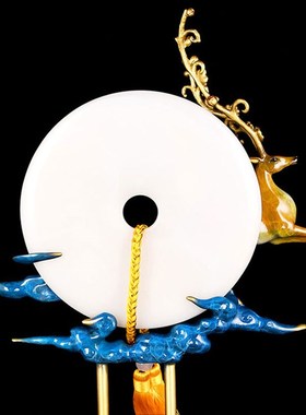 快速发货一路平安鹿摆件福u鹿玉石平安扣办公室乔迁新居礼品家居