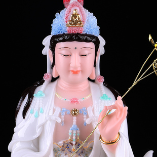 快速发货汉白玉慧剑文殊普贤菩萨佛像华严三V圣神像家用摆件