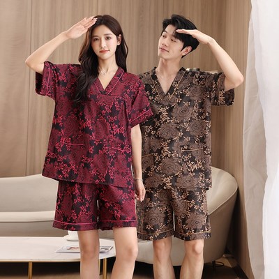 现货速发新款提花汗蒸洗浴衣服加肥大码男士桑拿足道按摩会所客人