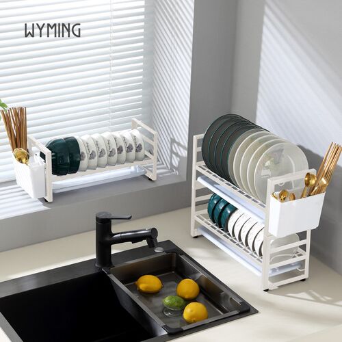 厨房碗碟收纳置物架窗台窄边碗碟沥F水架家用小空间碗碟子收纳架