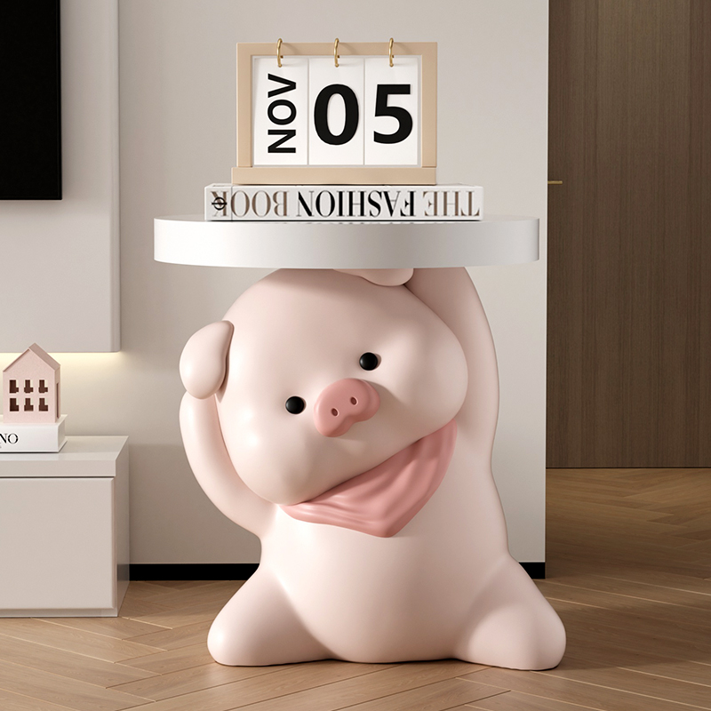 小猪客厅茶几落地摆件电视柜沙z发旁卧室床头柜家居装饰乔迁新居