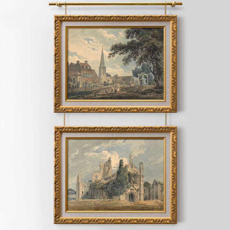 挂画器 轨道 法式复古装饰画油画别墅画展吊挂S链条黄铜杆挂画绳