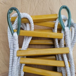 钢丝软梯绳梯工程电厂钢构高空安全作业防L滑外包尼龙绳钢芯软爬