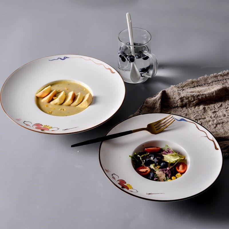 草帽碗纯白色陶瓷盘n子创意西式汤碗法式汤盘西餐盘意大利面碗宽,餐饮具,盘,淘宝优惠券,粉丝福利购,淘宝优惠卷