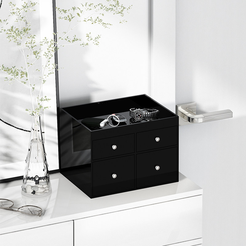 玄关抽屉式口罩收纳盒防尘家用大容量口J鼻罩多功能钥匙杂物置物