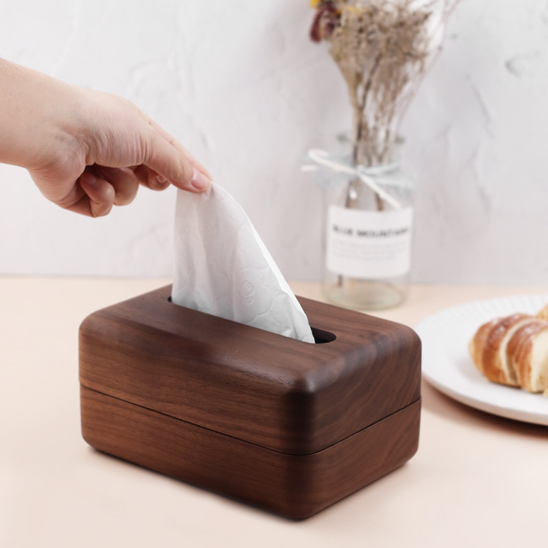 实木卫生纸盒黑胡桃木纸巾盒家用茶几E创意磁吸多功能收纳盒轻奢i,收纳整理,纸巾盒,淘宝优惠券,粉丝福利购,淘宝优惠卷