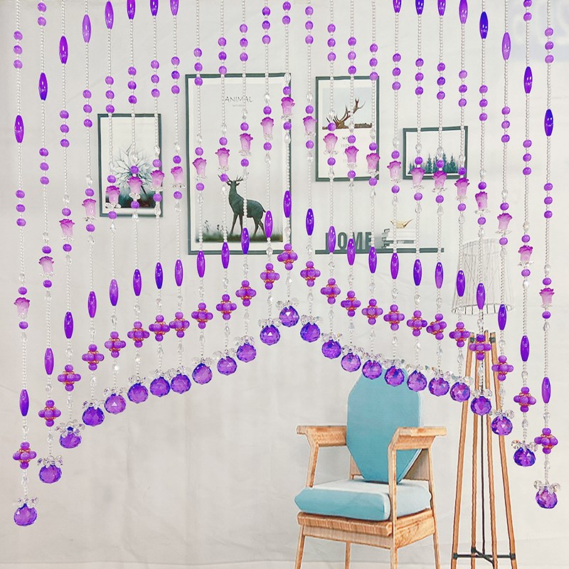 精品水晶珠帘门帘客厅p玄关过道隔断帘轻奢成品遮挡装饰风水挂帘