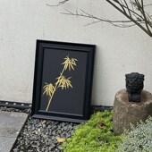 纯手绘好寓意风水挂画送礼乔迁实木客厅玄关装 家有金竹d 饰挂