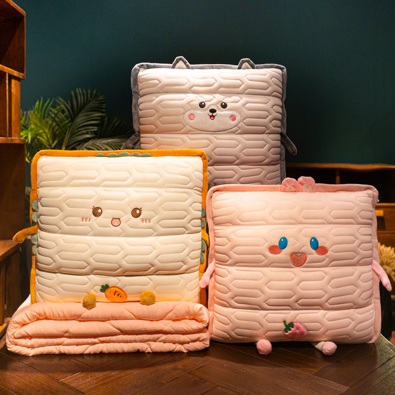 冰丝抱枕被子两用毯子二合一办公室折叠午L睡枕头沙发车载汽车靠