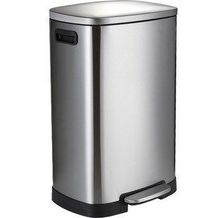 不锈钢垃圾桶商用大号脚踏式 带盖脚踩有盖酒M店餐饮办公室家用50L