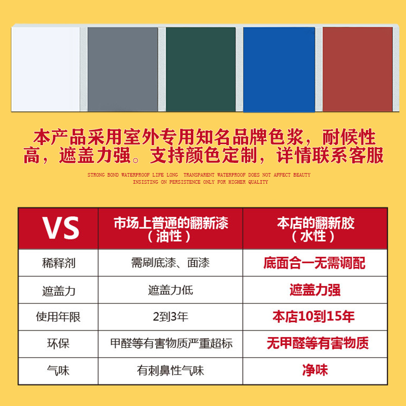 凯皇彩钢瓦防水补漏n翻新工程材料金属屋面铁皮板专用胶涂料防锈