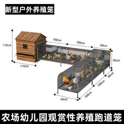 户外跑道鸡笼幼儿园兔子养殖跑道笼铁丝网兔子跑道农场观赏养殖笼